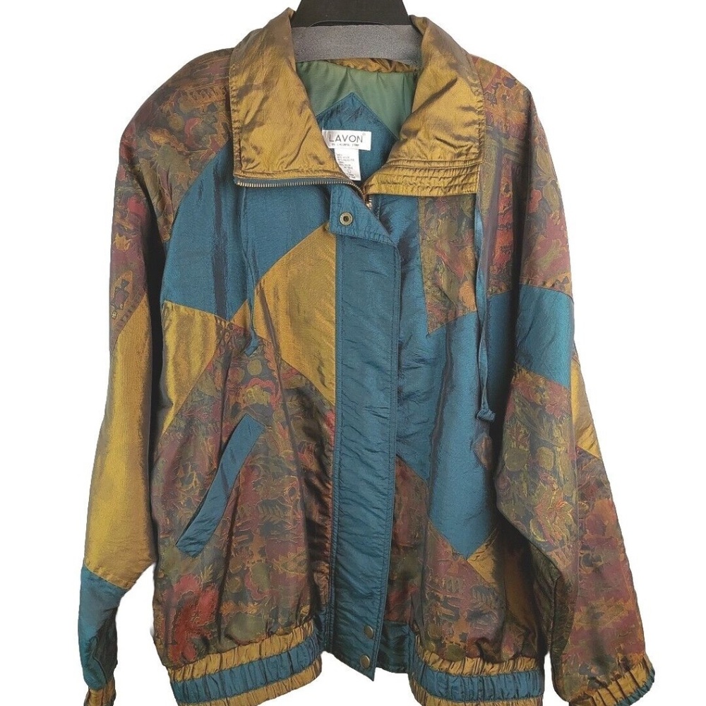 LADY LAVON 80s Vintage Size Large Windbreaker Jacket BY Cheerful Corp Euc Vtg